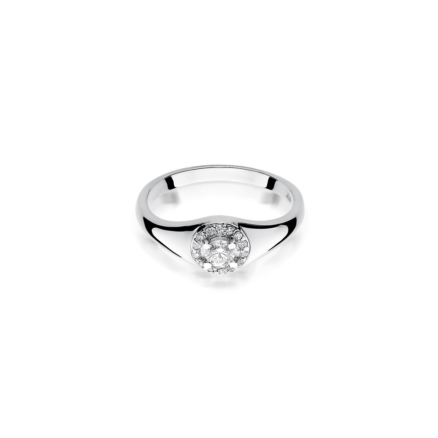 Inel colectia Luxury Aur Galben/Alb 14K cu Diamant 0.17ct