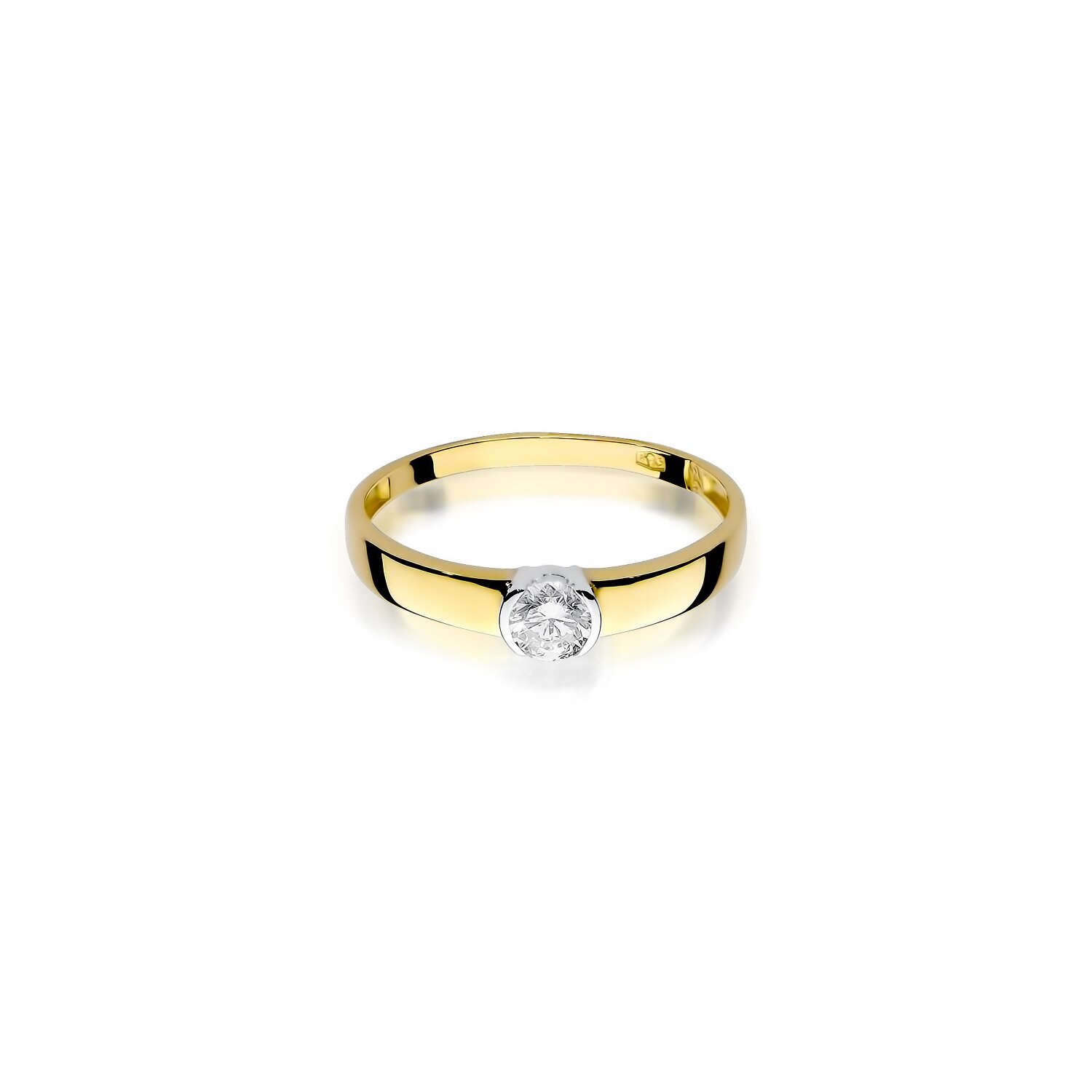Inel colectia Luxury Aur Galben/Alb 14K cu Diamant 0.25ct