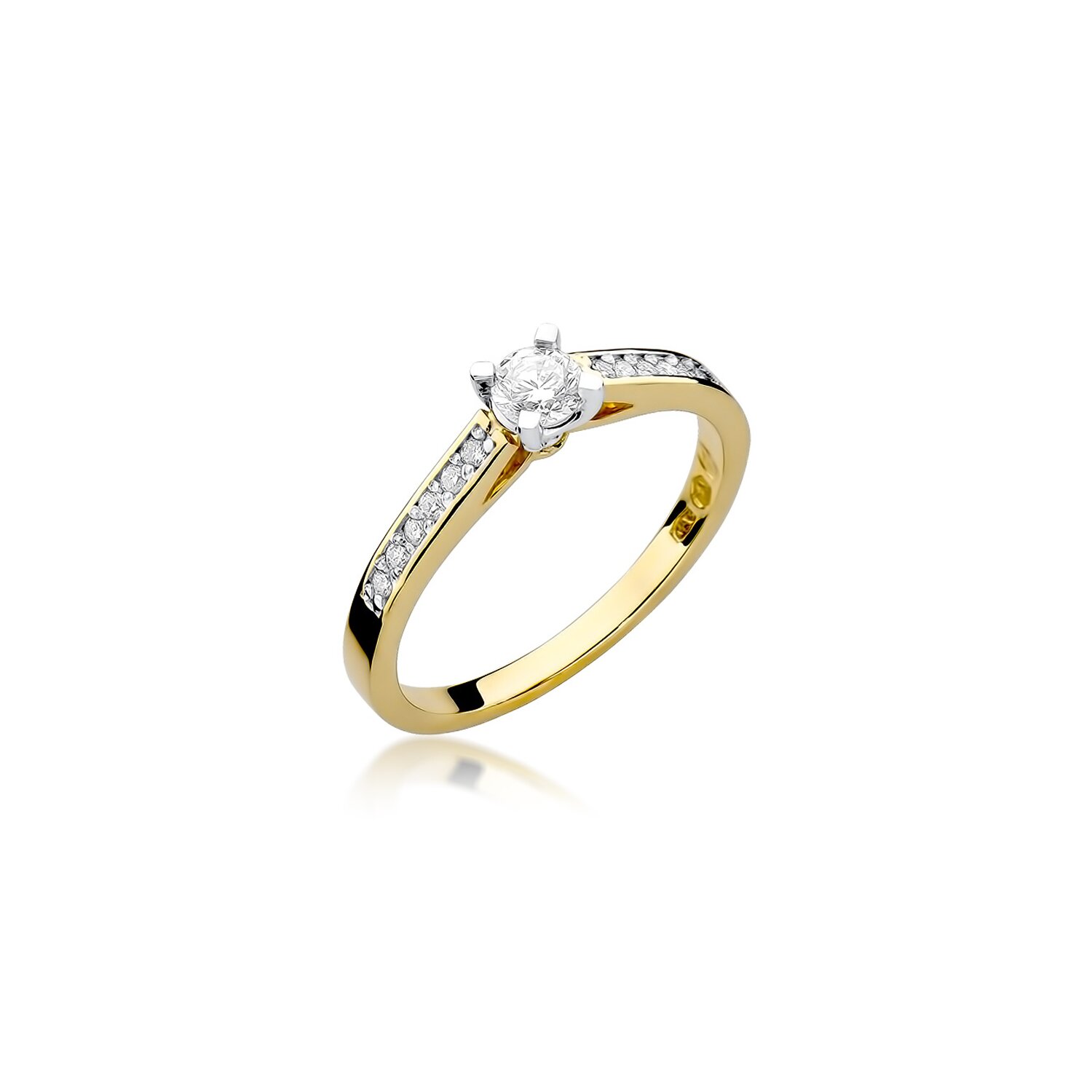 Inel colectia Luxury Aur Galben/Alb 14K cu Diamant 0,36ct