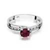 Inel colectia Luxury Aur Galben/Alb 14K cu Granat 0.60ct