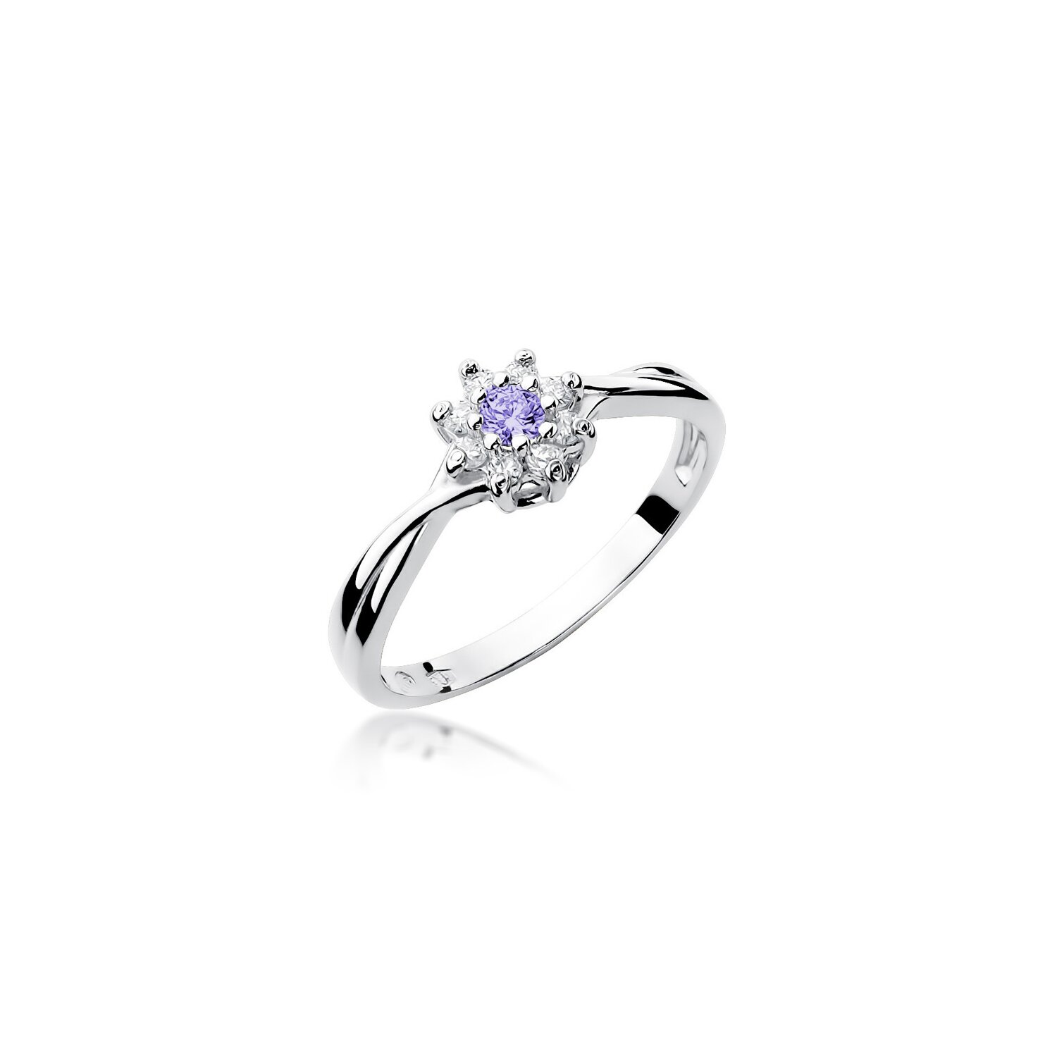 Inel colectia Luxury Aur Galben/Alb 14K cu Tanzanit 0.15ct