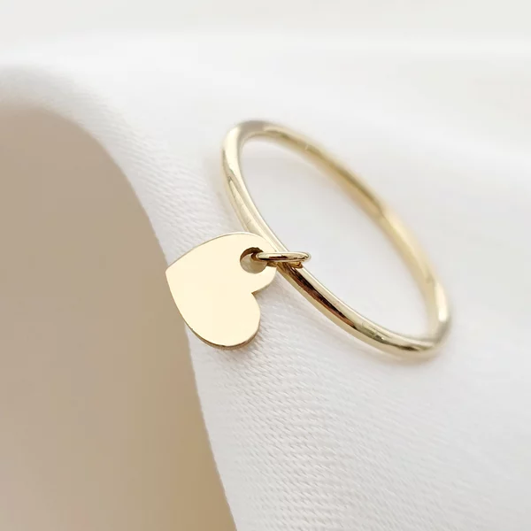 Inel Midi cu Charm - In love with you - Argint 925 placat cu Aur Galben 18K