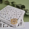 Inel personalizat cu 2 nume decupate - Argint 925 placat cu Aur Galben 18K