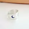 Inel personalizat - Cuplu - Luna si soare decoarete cu email pe laterale - Model lat - Argint 925