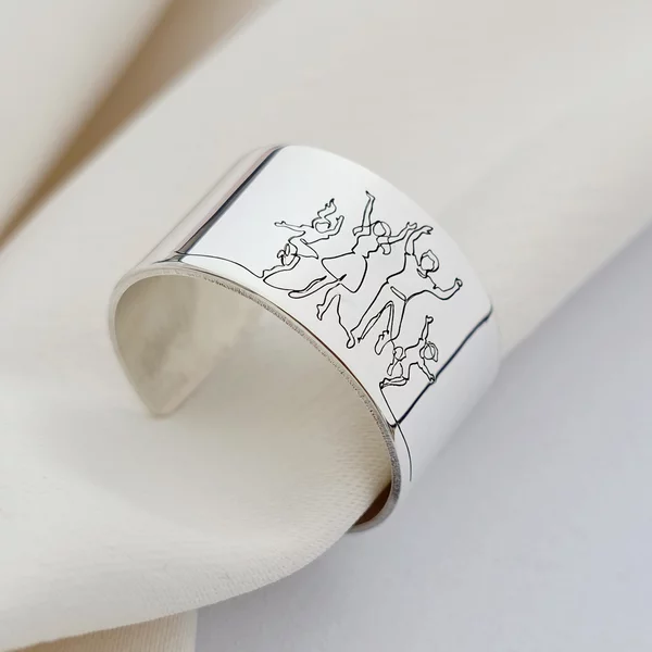 Inel personalizat - Familie bucuroasa - model lat - Argint 925