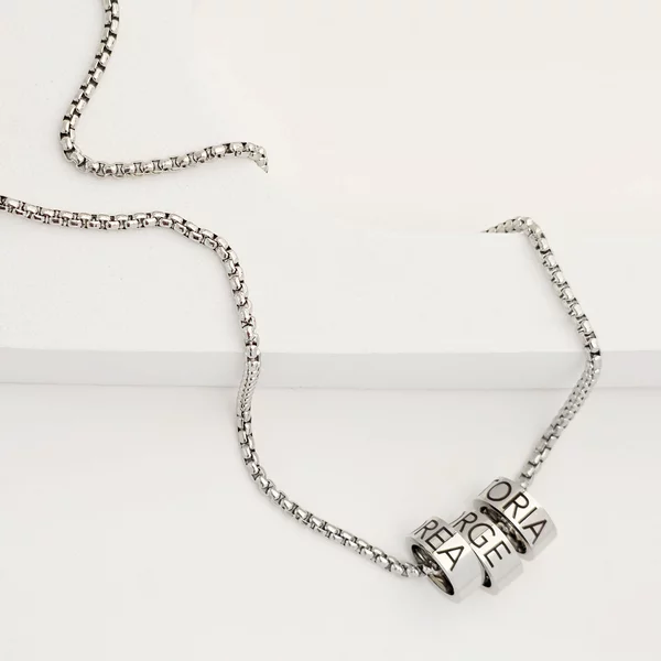 Lant barbatesc Triad - 3 cilindri personalizati - Otel Inoxidabil 316L