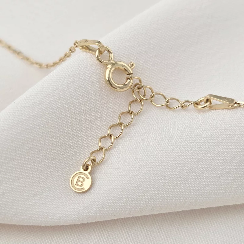 Lantisor - A noastra iubire - Inima cu Diamant natural si Initiale - Argint 925 placat cu Aur Galben 18K picture - 5