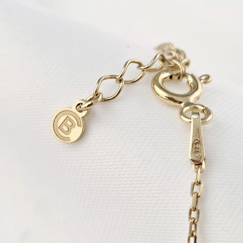 Lantisor Anya, simbol floare si Diamant natural - Argint 925 placat cu Aur Galben 18K picture - 5