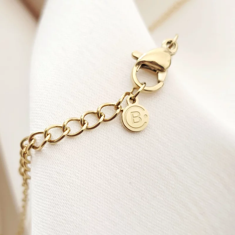 Lantisor Conexiune - 2 Banuti gravati - Otel Inoxidabil 316L picture - 4