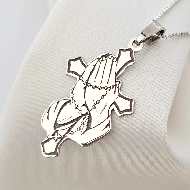 Lantisor Credinta in mainile tale - Bijuterie cu Har pentru dama - Argint 925 picture - 1