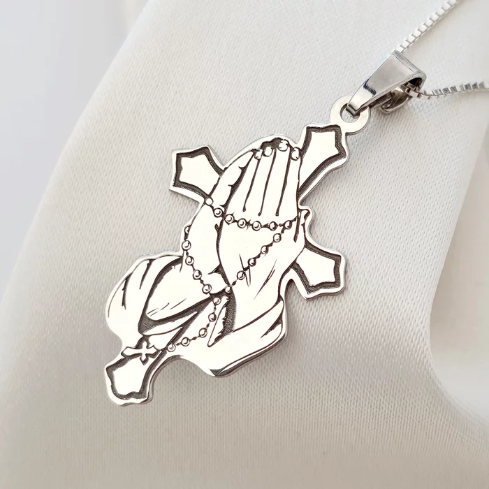 Lantisor Credinta in mainile tale - Bijuterie cu Har pentru dama - Argint 925