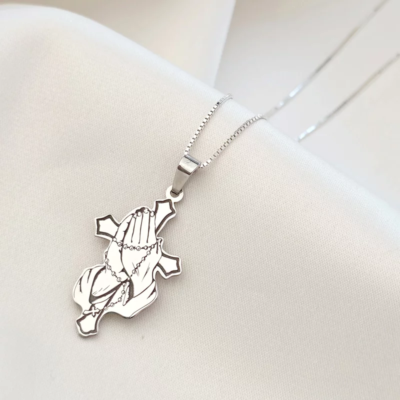 Lantisor Credinta in mainile tale - Bijuterie cu Har pentru dama - Argint 925 picture - 3