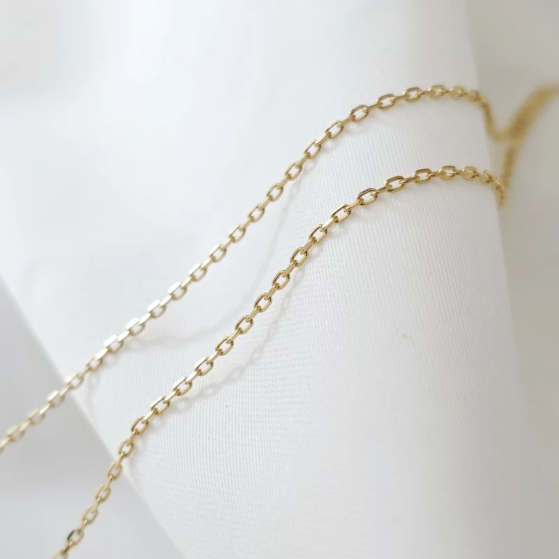 Lantisor cu Diamant Natural - Infinit cu 2 nume decupate - Argint 925 placat cu Aur Galben 18K picture - 3