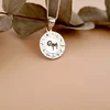Lantisor personalizat - Roata zodiacala - Pandantiv de 20 mm cu Diamant natural -  Argint 925 Rodiat
