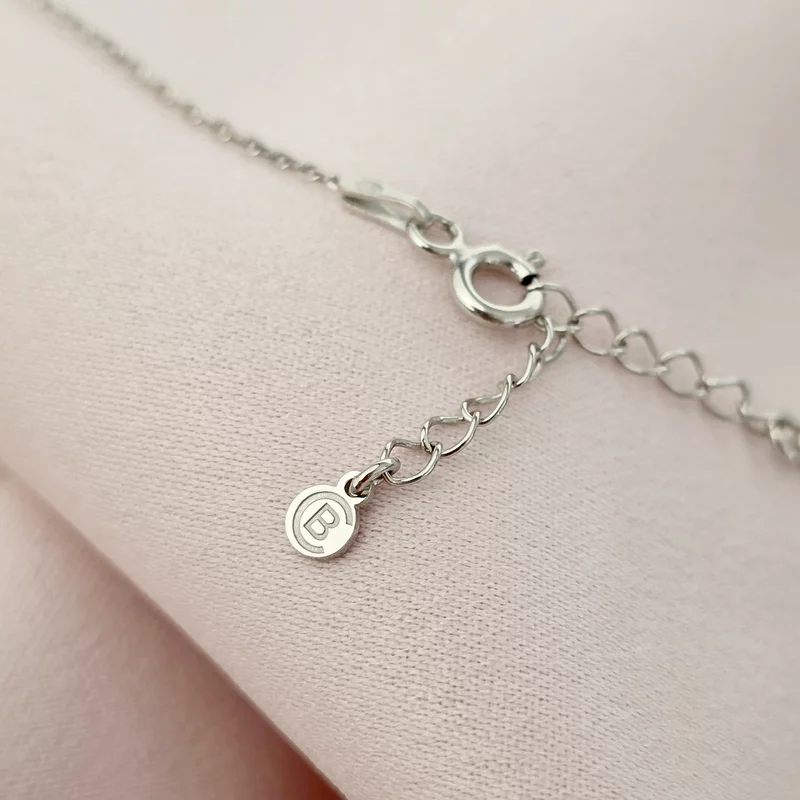 Lantisor cu Diamant Natural - Pandantiv Mom si 2 picioruse - Argint 925 Rodiat picture - 3