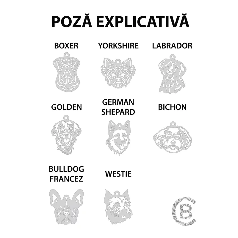 Lantisor cu pandantiv personalizat bulldog francez – 18 mm - Lant forzatina - Argint 925 picture - 6