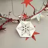 Lantisor cu pandantiv personalizat de Craciun - Fulg de nea  - model hexagon -Argint 925