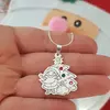 Lantisor cu pandantiv personalizat de Craciun - Mos si brad - Argint 925 - cristale Swarovski