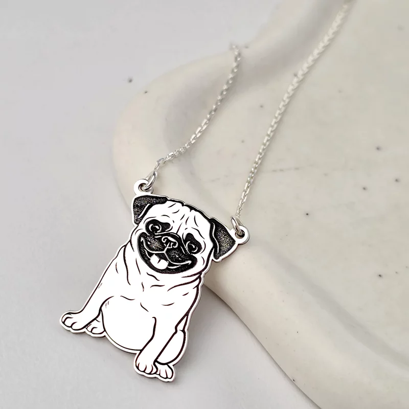 Lantisor cu pandantiv PUG - Argint 925 picture - 3