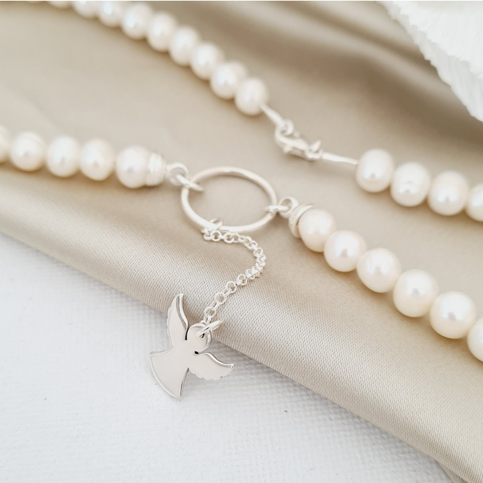 Lantisor cu Perle - Atingere de inger - Model sirag perle cu lantisor in prelungire - Argint 925 image15