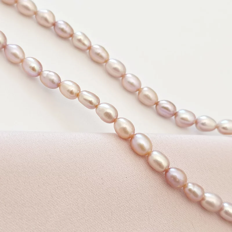 Lantisor cu Perle - Aventura in Cosmos - Model sirag perle rice mov cu lant si pandantive agatate - Argint 925 picture - 5