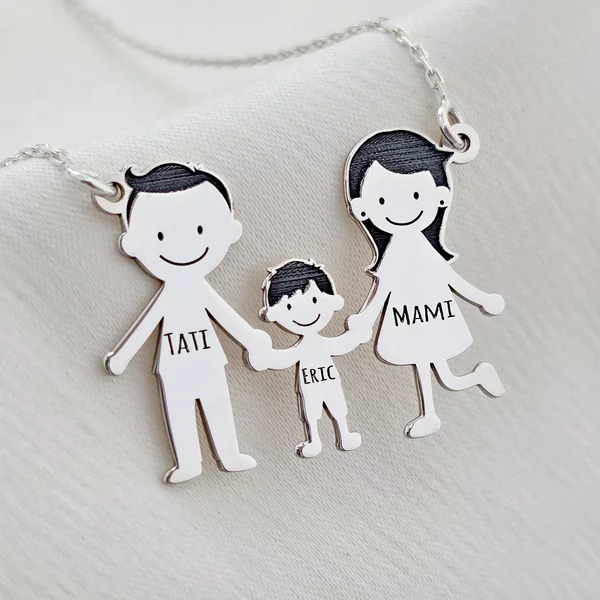 Lantisor Familie - 3 Membri - Argint 925