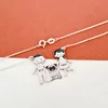 Lantisor Familie - 3 Membri cu Pug - Argint 925