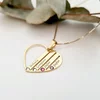 Lantisor Familie Inima - 4 membri - Argint 925 placat cu Aur 18K si cu cristale Swarovski