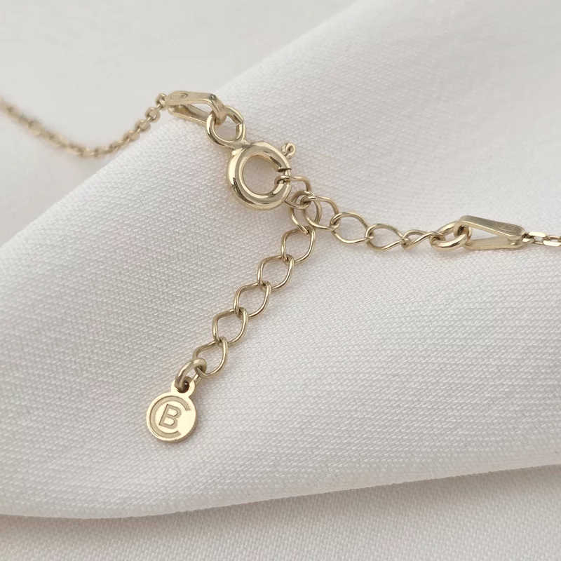 Lantisor Fior al Echilibrului - Model Yin&Yang cu Diamant natural - Argint 925 placat cu Aur Galben 18K picture - 5