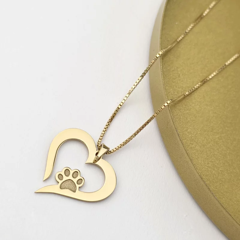 Lantisor Inima cu Labuta - Argint 925 placat cu Aur 18K picture - 3