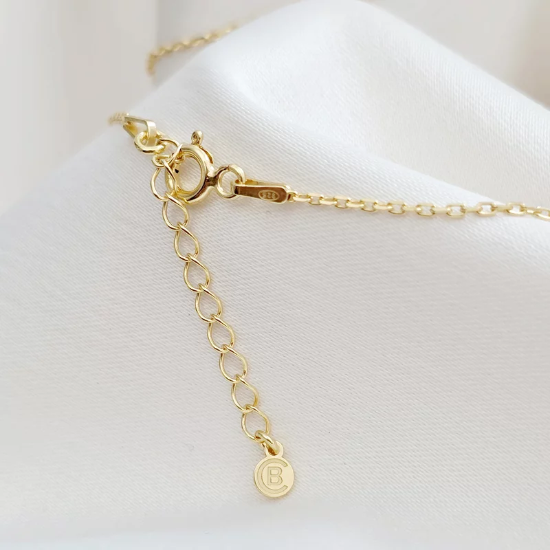 Lantisor Iubirea Mea - 2 nume si Cristale Zirconia  - Argint 925 placat cu Aur Galben 18K picture - 3