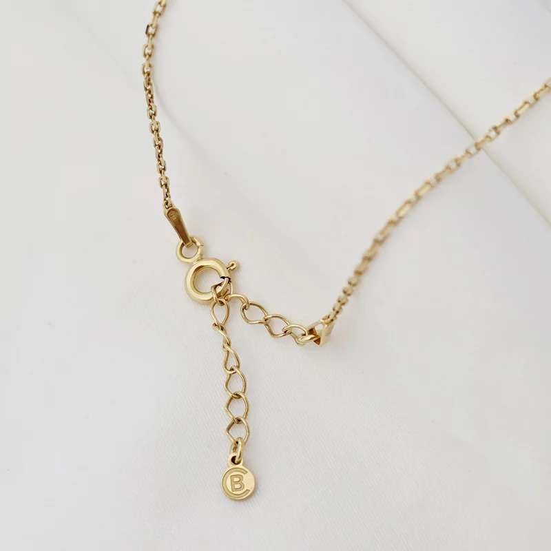 Lantisor mama, simbol floare si Diamant natural - Argint 925 placat cu Aur Galben 18K picture - 5