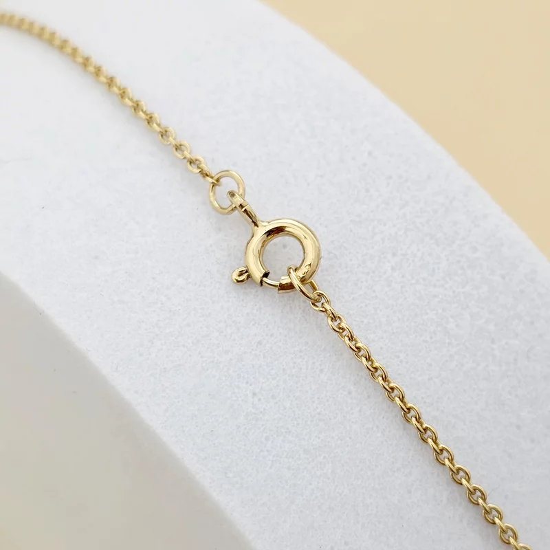 Lantisor model lariat Y - Pandantiv Mama si 1 piciorus - Argint 925 placat cu Aur Galben 18K picture - 3