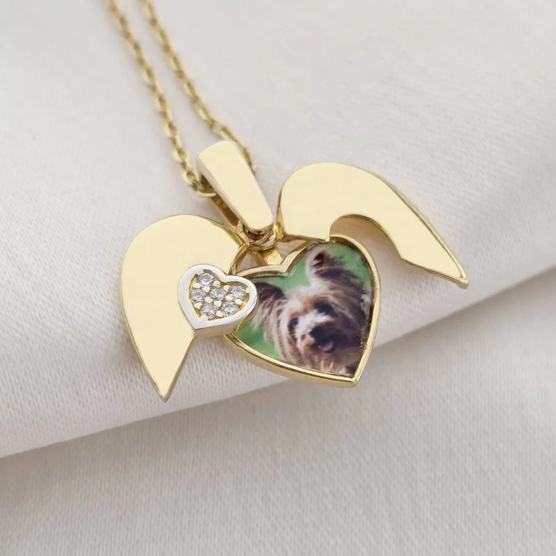 Medalion Love Wings - Argint 925 placat cu Aur Galben 18K picture - 3