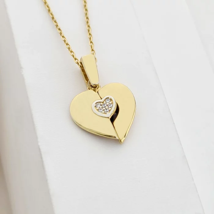 Medalion Love Wings - Argint 925 placat cu Aur Galben 18K