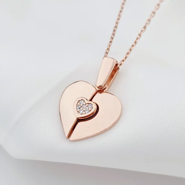 Medalion Love Wings - Argint 925 placat cu Aur Roz 18K