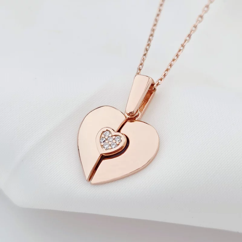 Medalion Love Wings - Argint 925 placat cu Aur Roz 18K