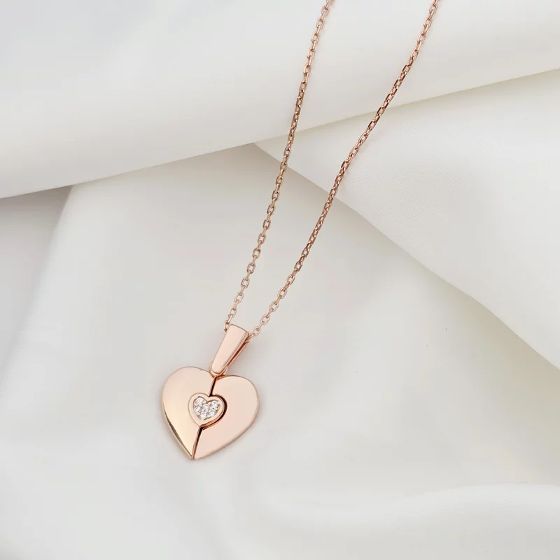 Medalion Love Wings - Argint 925 placat cu Aur Roz 18K picture - 3