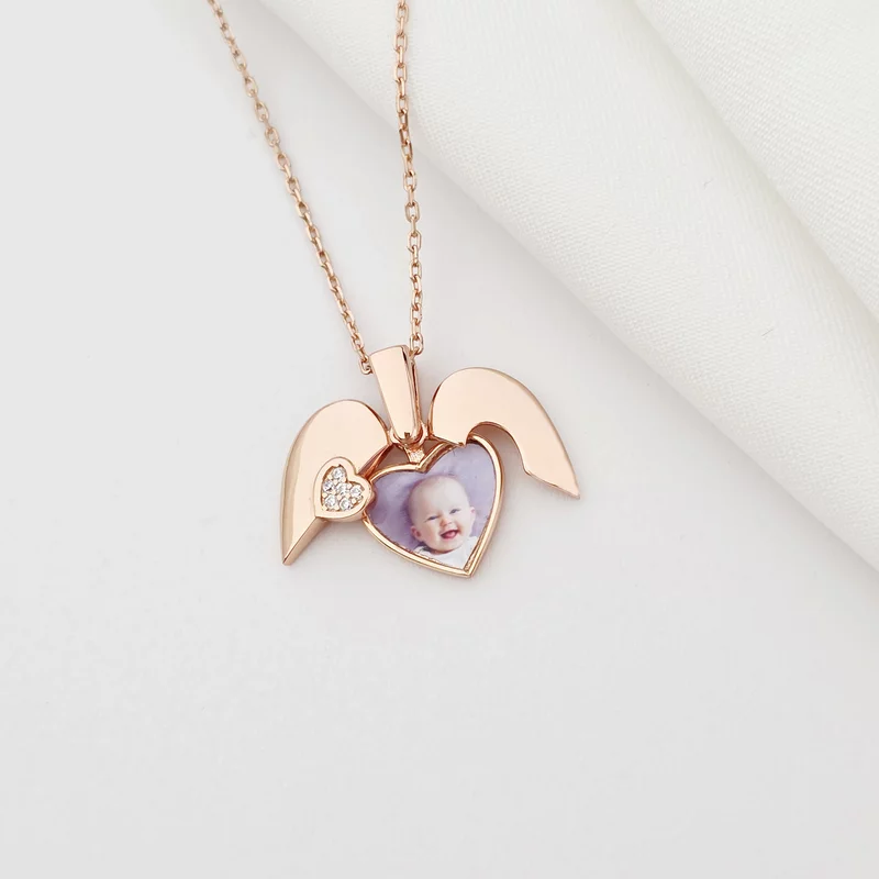 Medalion Love Wings - Argint 925 placat cu Aur Roz 18K picture - 5