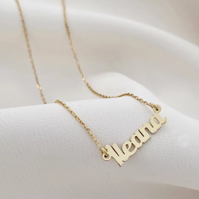 Lantisor Nume - Argint 925 placat cu Aur Galben 18K picture - 3