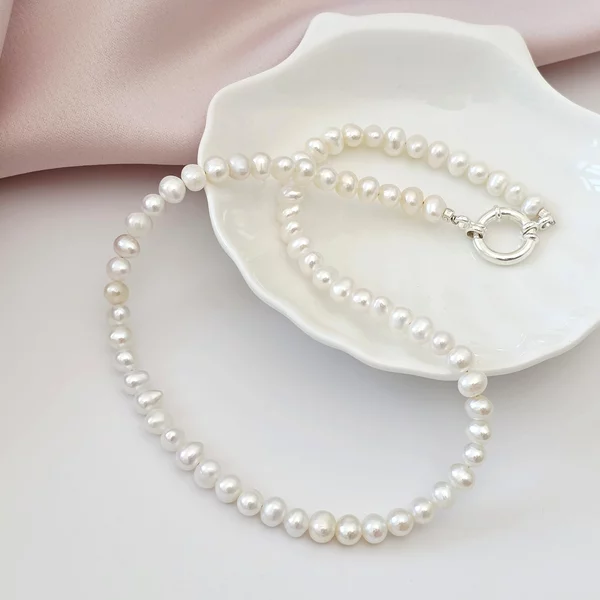 Lantisor Perle - Simplitate pura - Model sirag - Argint 925