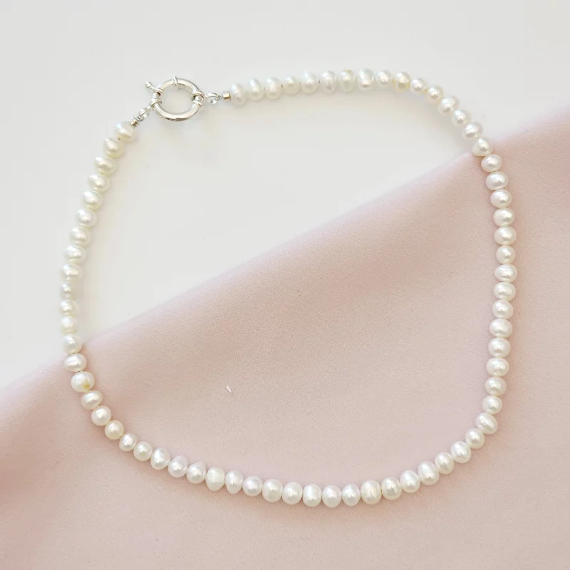 Lantisor Perle - Simplitate pura - Model sirag - Argint 925 picture - 5