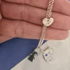 Lantisor personalizat - 3 Elemente - Banut cu constelatie, inima cu initiala si silueta cu nume - Argint 925 - Cristal Swarovski