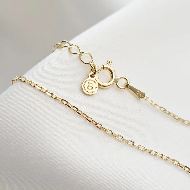 Lantisor personalizat cu Diamant natural - Pandantiv banut ingeras decupat cu aripi laterale  - Argint 925 placat cu Aur Galben 18K picture - 3