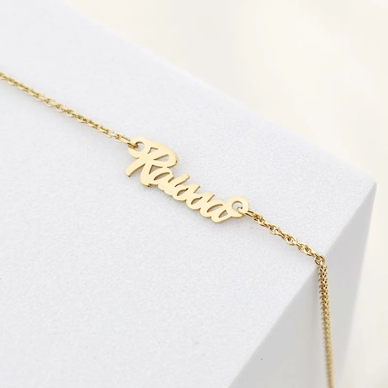 Lantisor personalizat cu Nume si pandantiv lateral Unicorn colorat cu email - Argint 925 placat cu Aur Galben 18K picture - 6