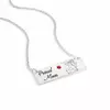 Lantisor personalizat cu pandantiv placuta - Proud mom - Argint 925 - Cristal Swarovski