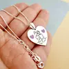 Lantisor personalizat - Inima 2 Surori / Prietene decorata cu email - Argint 925