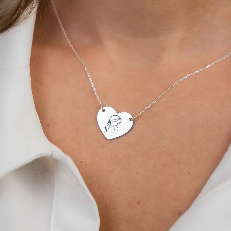 Lantisor personalizat - Iubire de mama - Argint 925 picture - 4