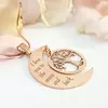 Lantisor personalizat - Luna si copacul vietii - Argint 925 placat cu Aur roz 18k