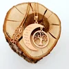Lantisor personalizat - Luna si copacul vietii - Argint 925 placat cu Aur roz 18k
